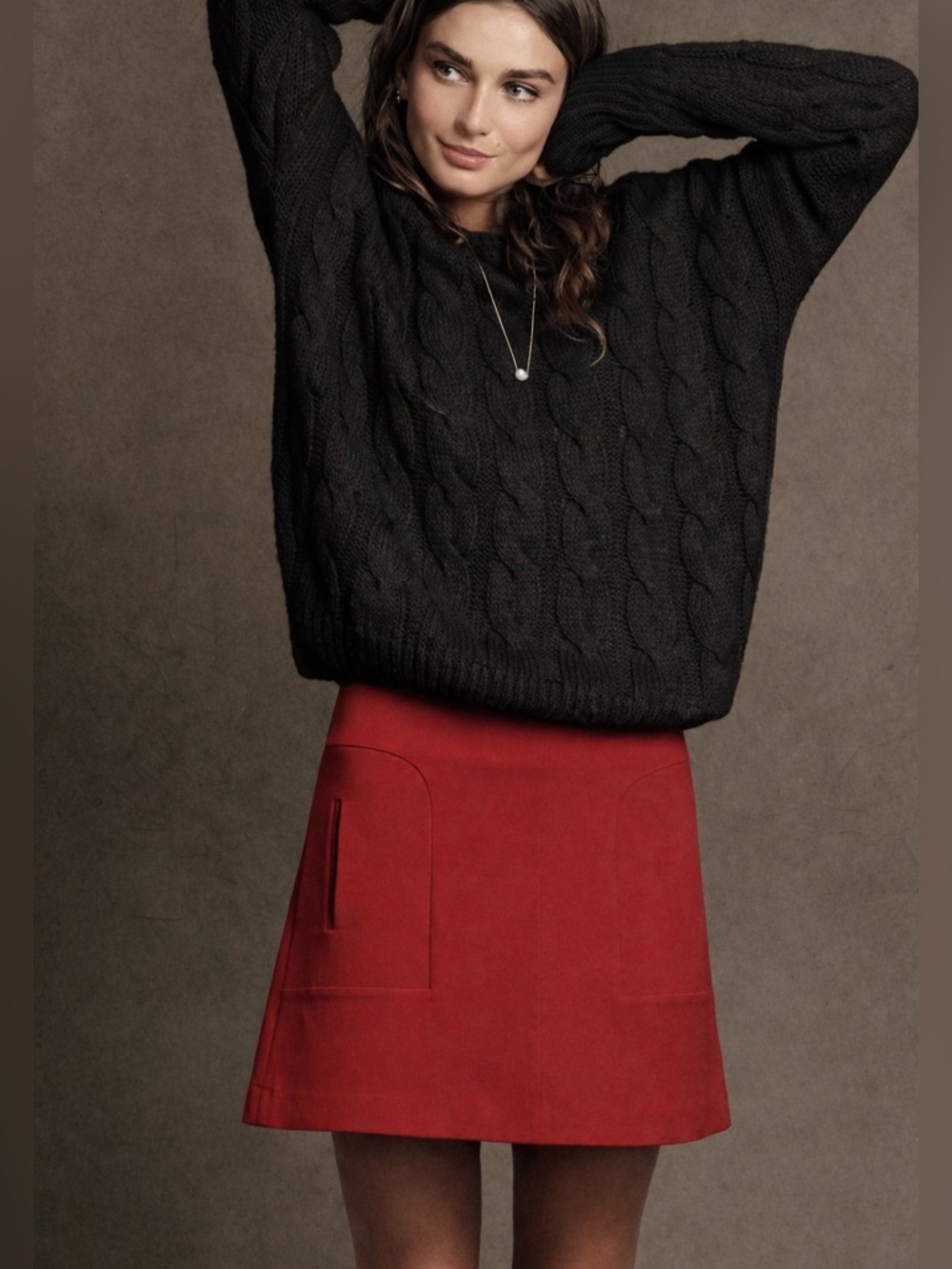 Anthropologie MAEVE Novato Red Scuba A-Line Mini Skirt Size 2